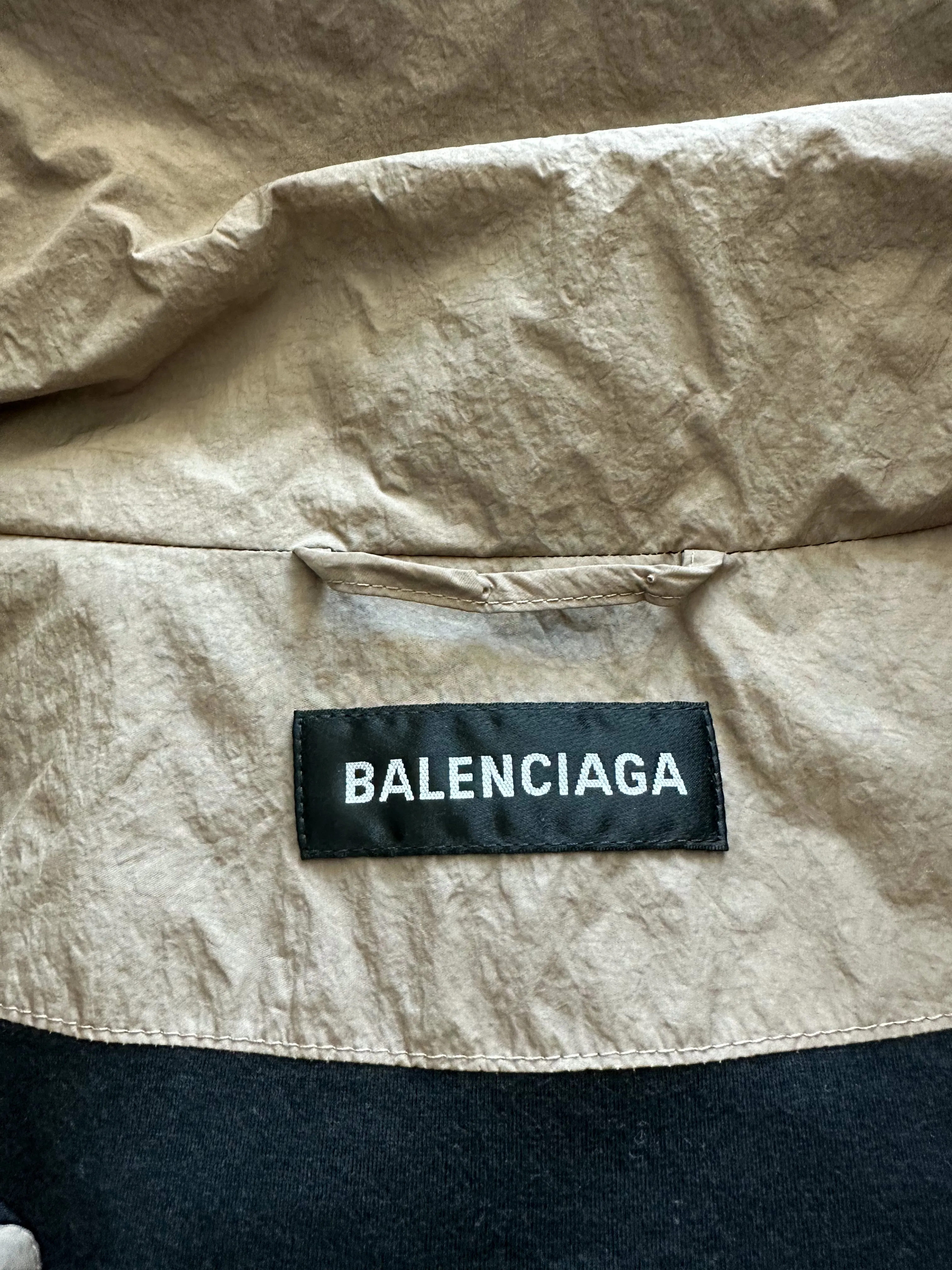 Balenciaga Tan & Black Oversized Windbreaker