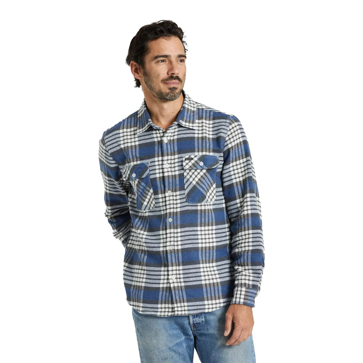 Brixton - Bowery Flannel Pacific Blue/Whitecap/Black