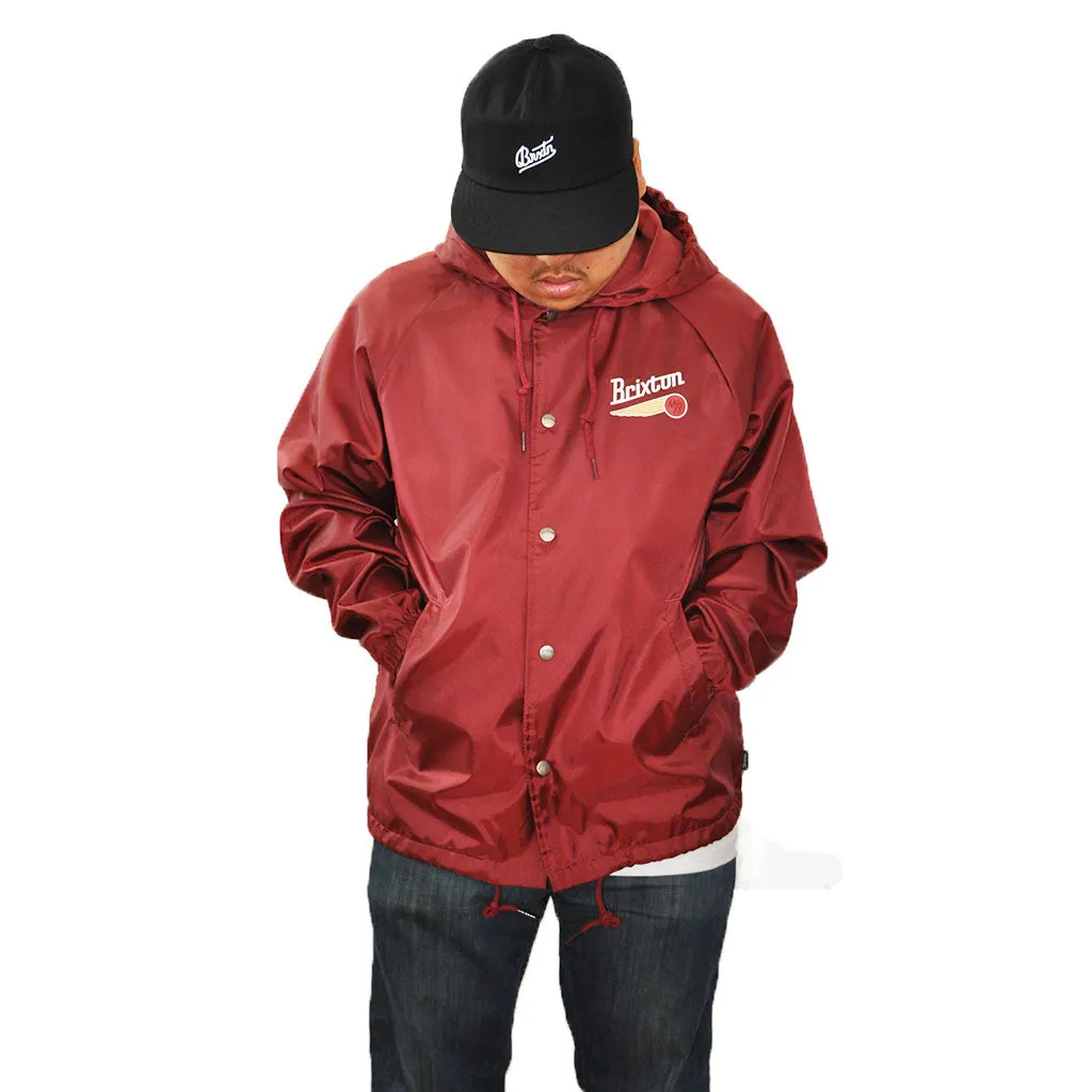 Brixton - Maverick Men's Windbreaker Jacket, Burgundy