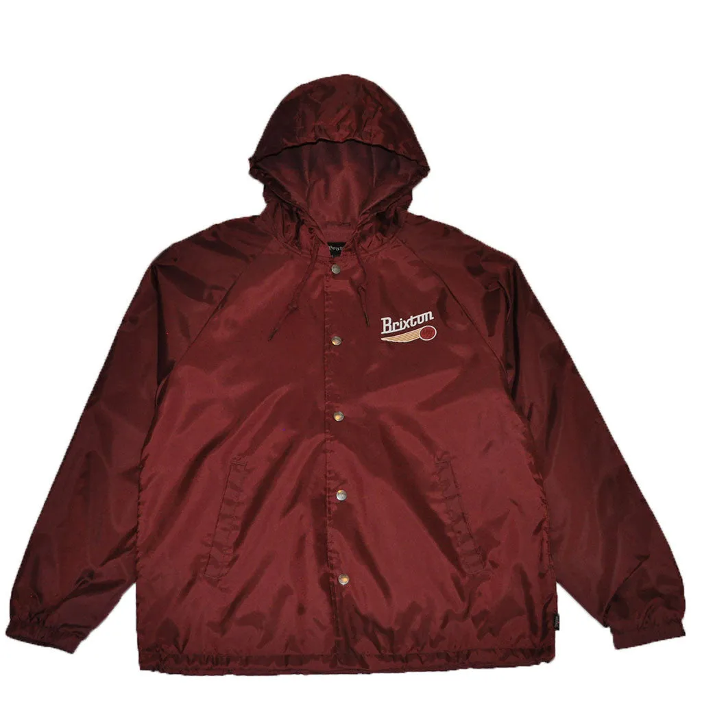 Brixton - Maverick Men's Windbreaker Jacket, Burgundy