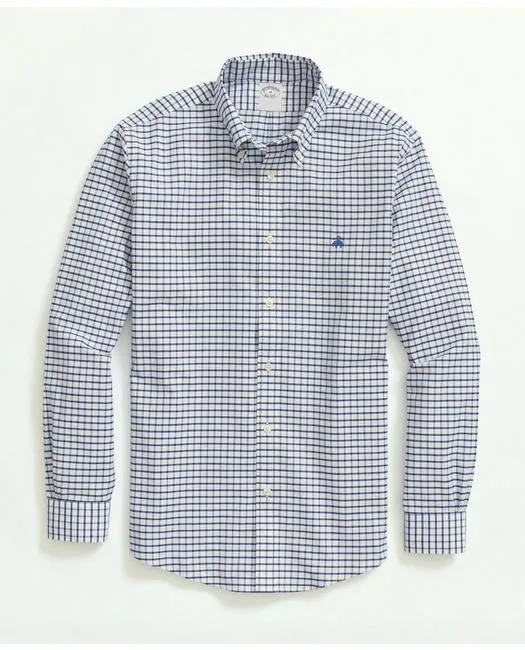 Brooks Brothers Men's Big & Tall Non-Iron Oxford Button-Down Collar Sport Shirt Bright Blue