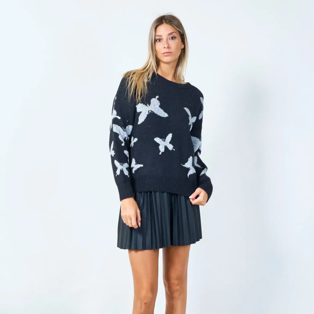 Butterfly motif sweater wholesale