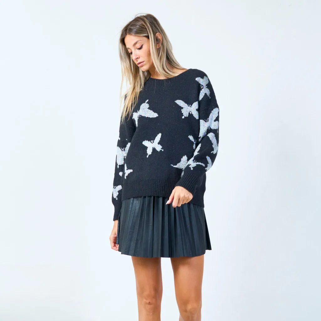 Butterfly motif sweater wholesale