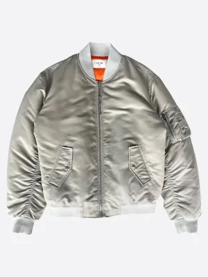 Celine Grey & Black Logo Bomber Jacket