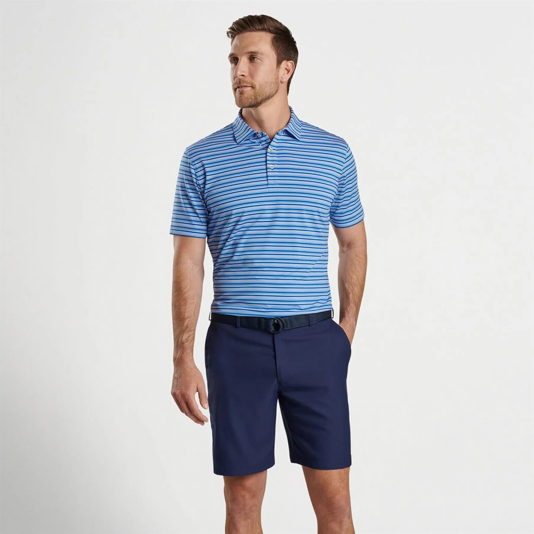 Clifton Performance Jersey Polo Sean Self Collar Mako Blue - AW24