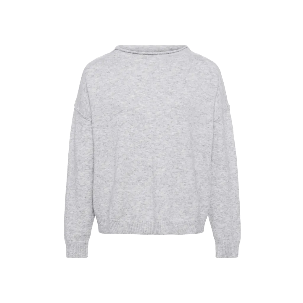 Cozy Knit Mock Neck Sweater | Heather Grey