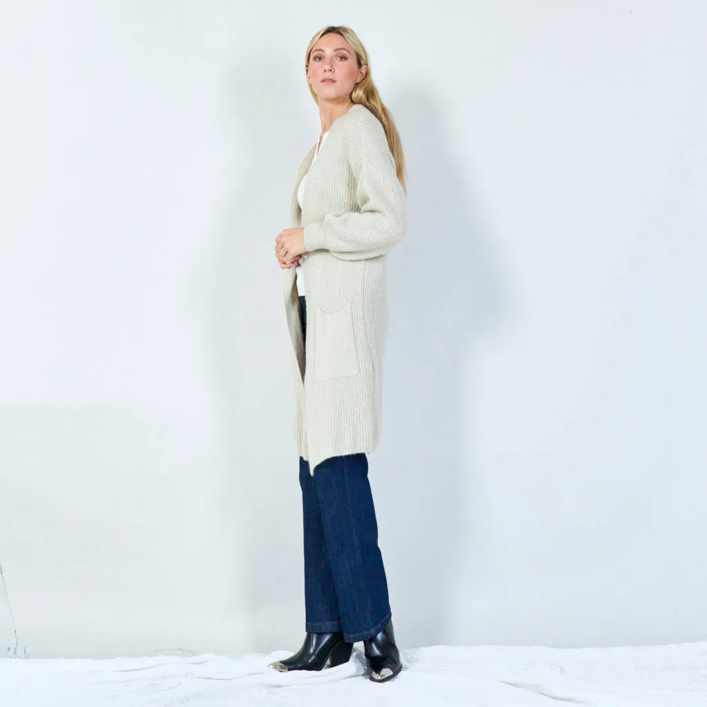 Cozy long open-front cardigan wholesale