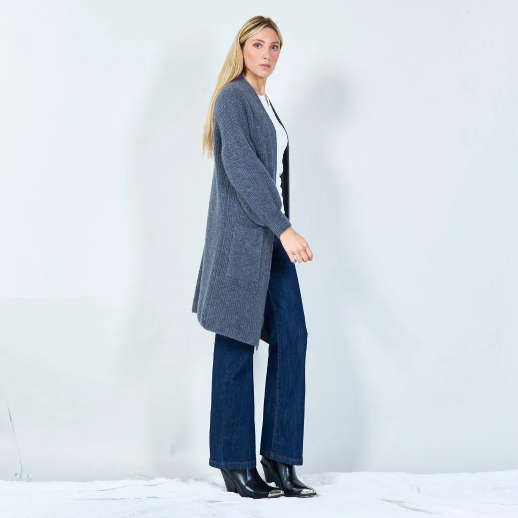 Cozy long open-front cardigan wholesale