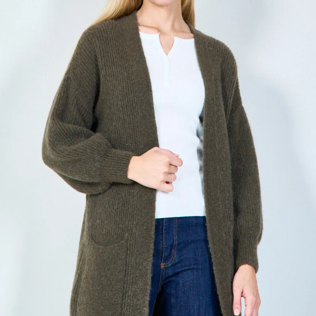 Cozy long open-front cardigan wholesale