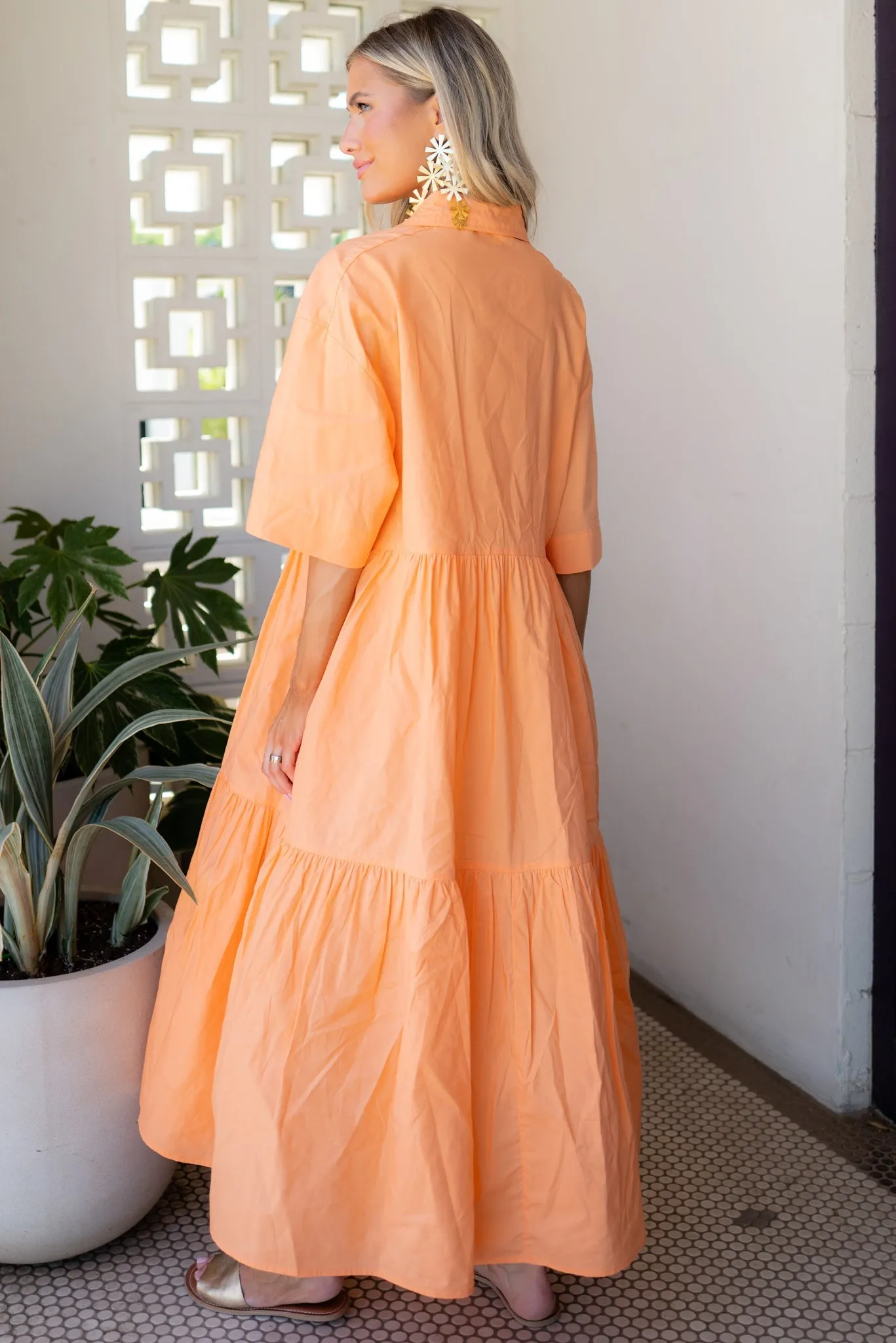 Designed To Unwind Orange Cotton Maxi Dress