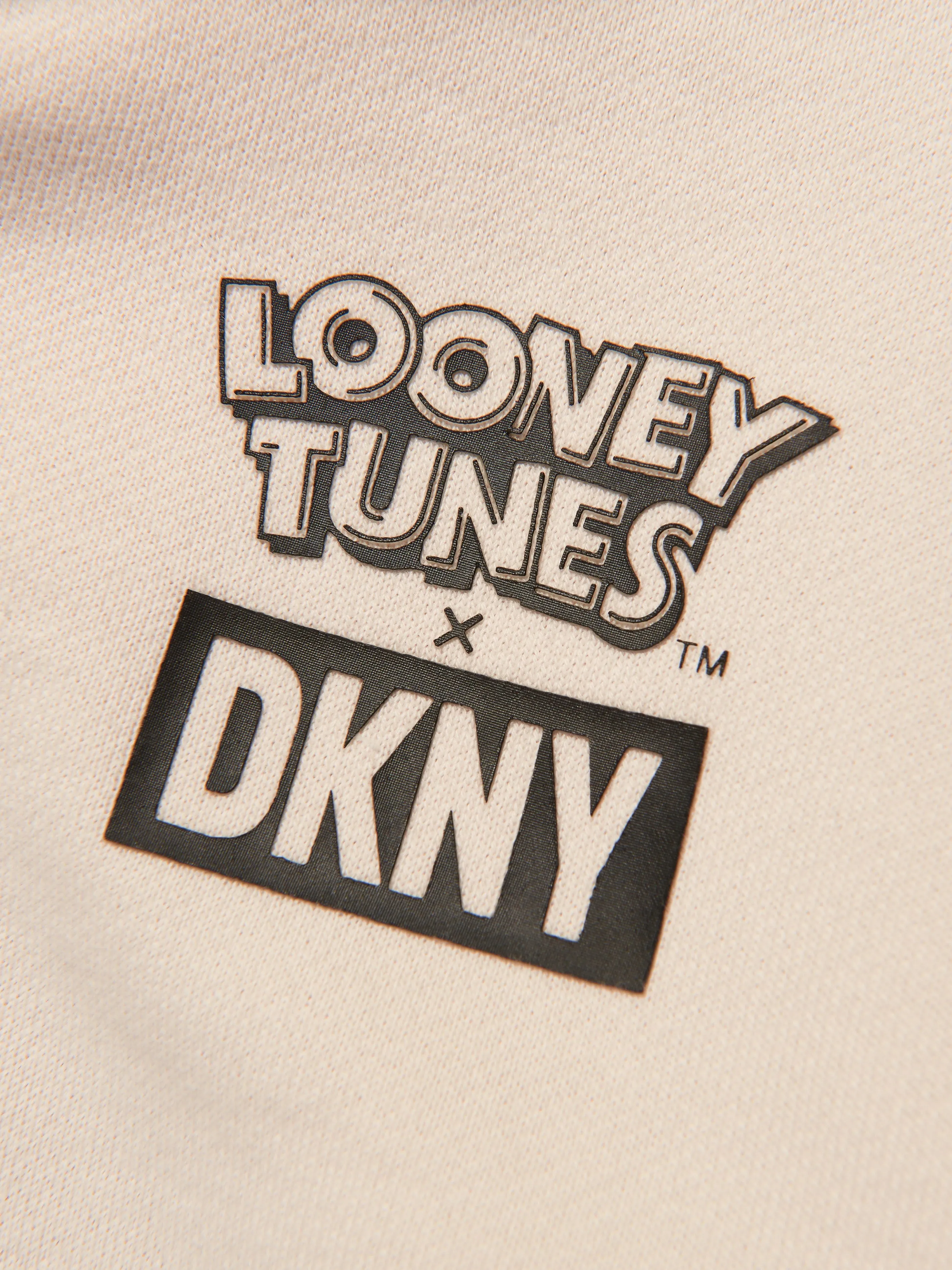 DKNY Kids Looney Tunes Taz Zip Up Hoodie in White