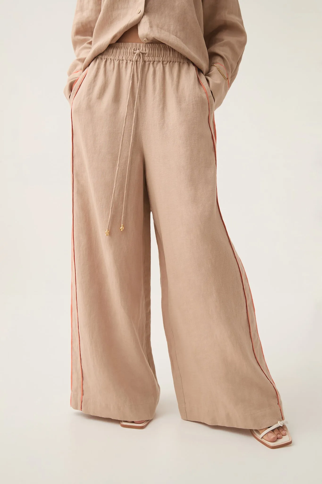 Drawn Washed Linen Pant