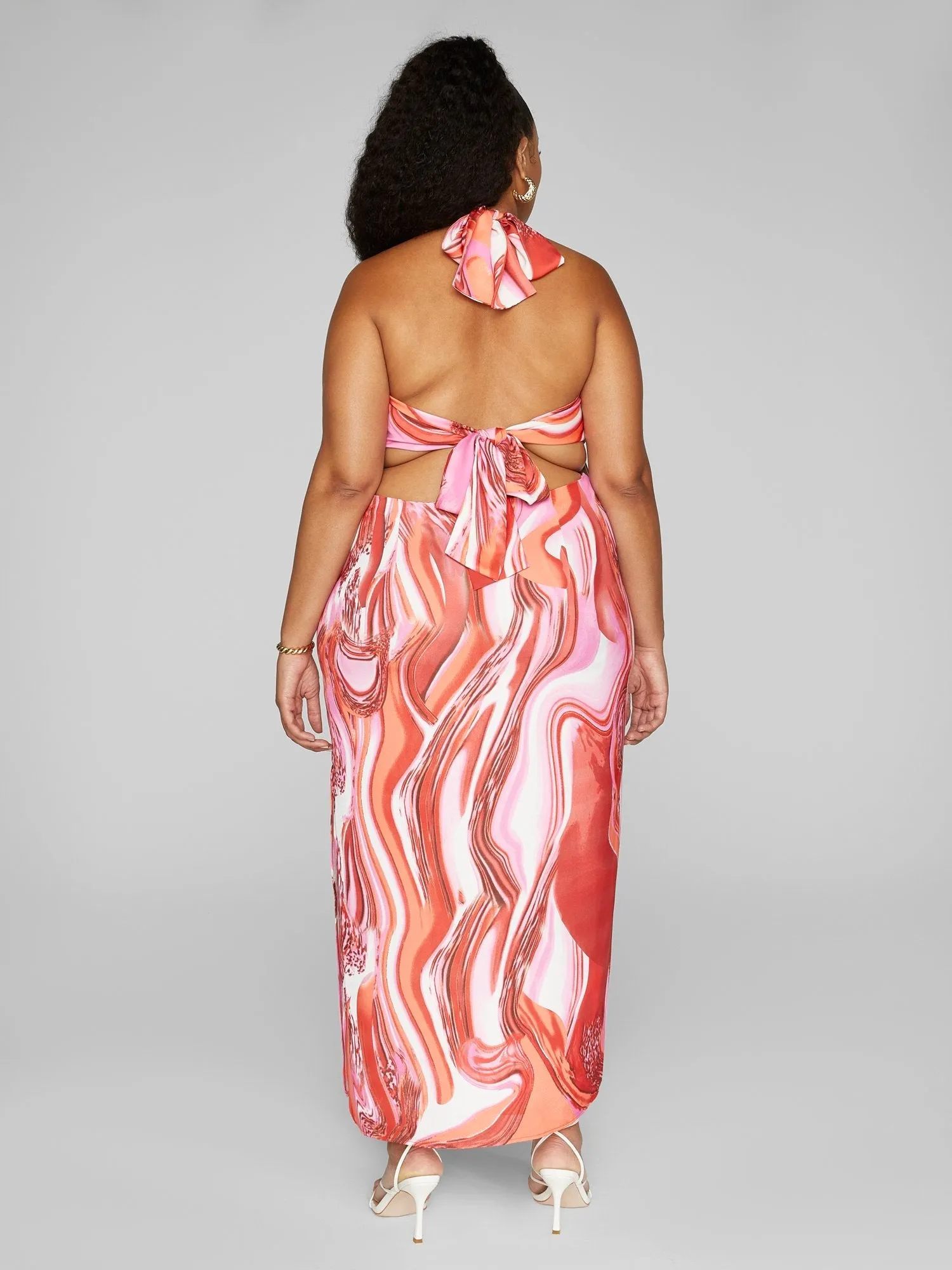 Fashion To Figure - Callie Swirl Print O-Ring Maxi Dress