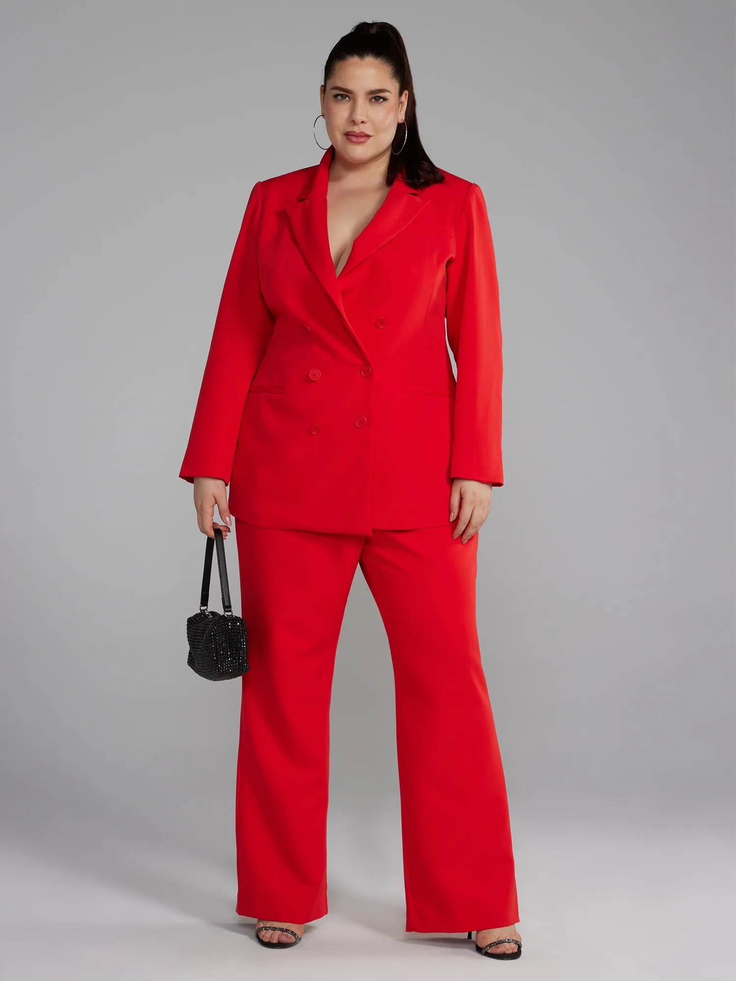 Fashion To Figure - High Rise Flare Leg Suit Pants