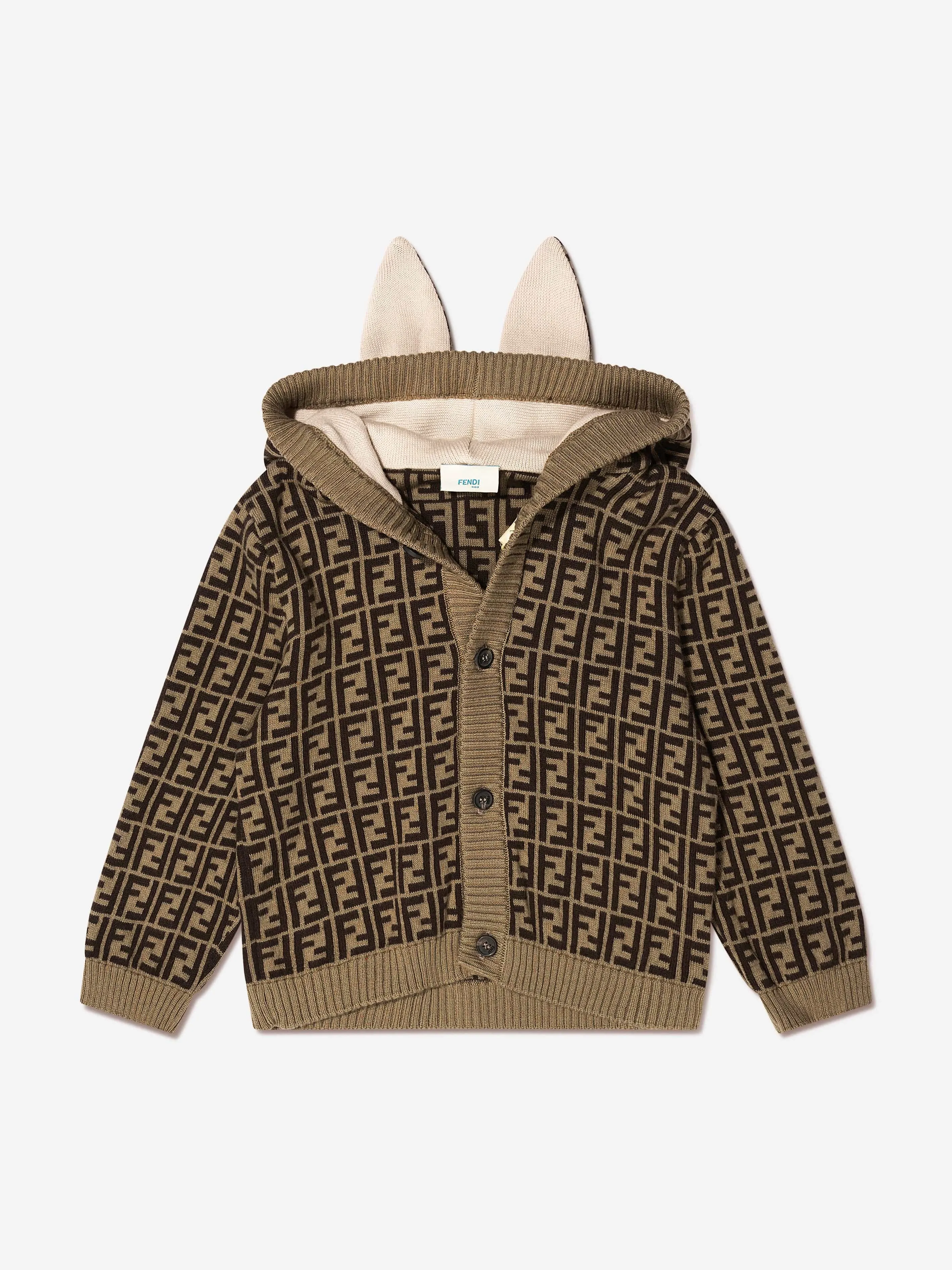 Fendi Baby Bunny Ears Cardigan