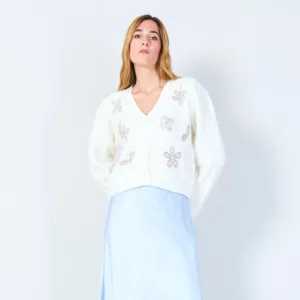 Floral embroidered cardigan wholesale