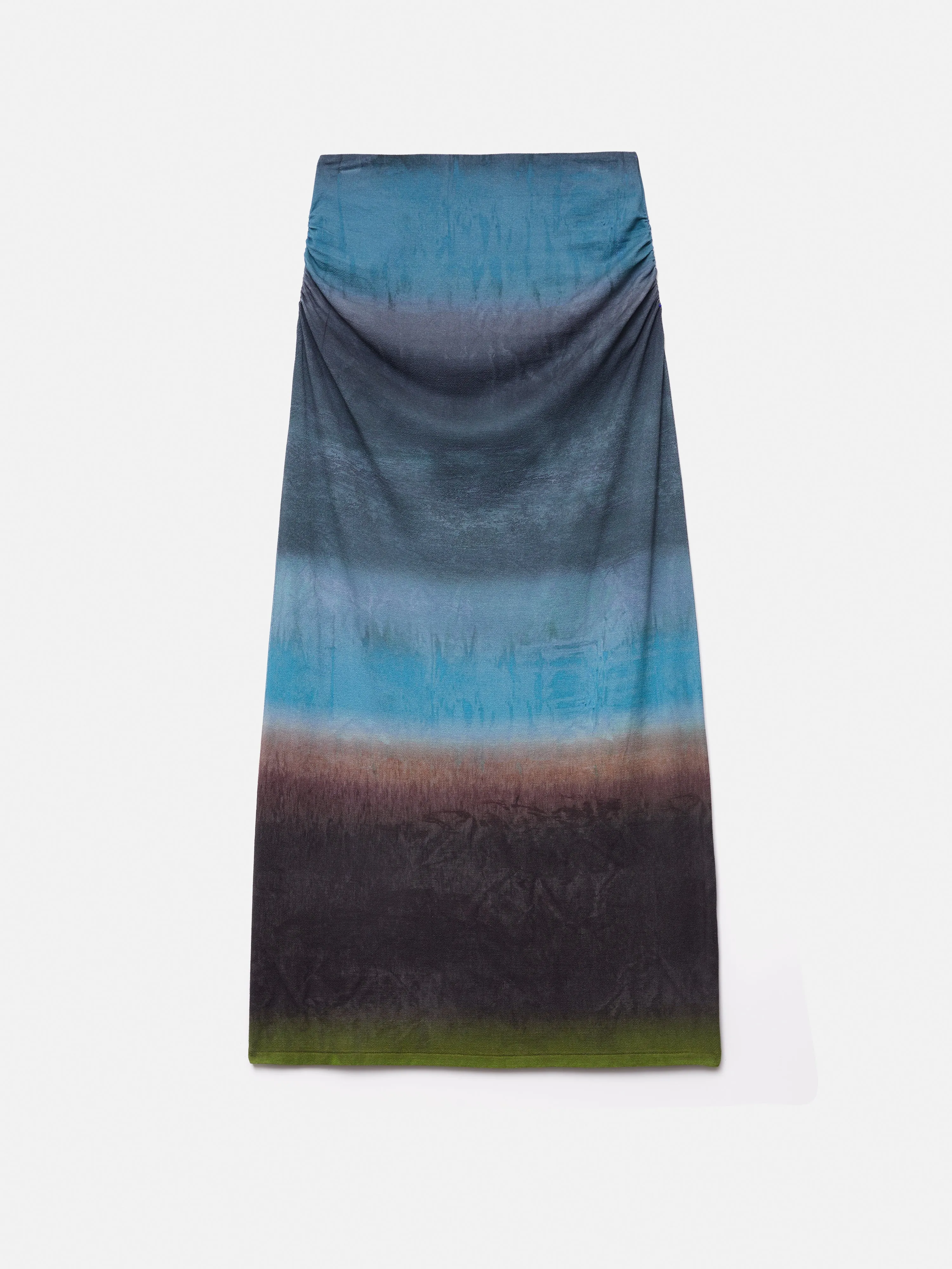 Glazed Abstract Jersey Skirt | Brown