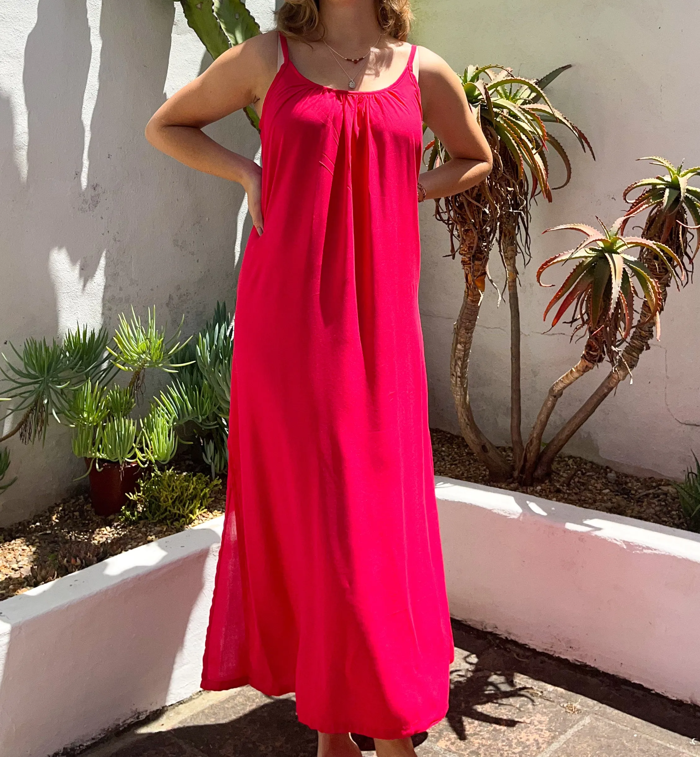 Gracie Dress in Bright Pink