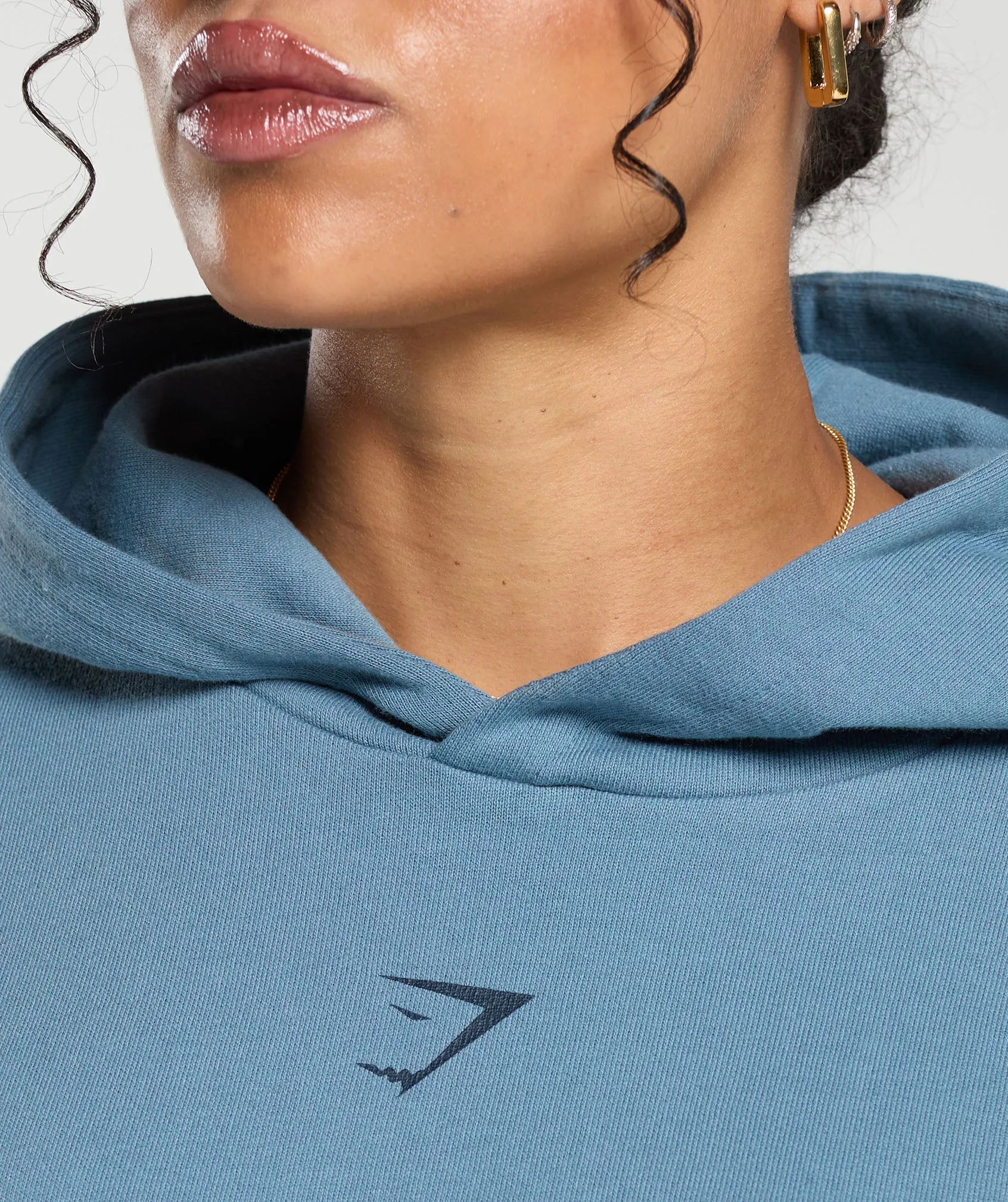 Gymshark Movin' Metal Graphic Hoodie - Faded Blue