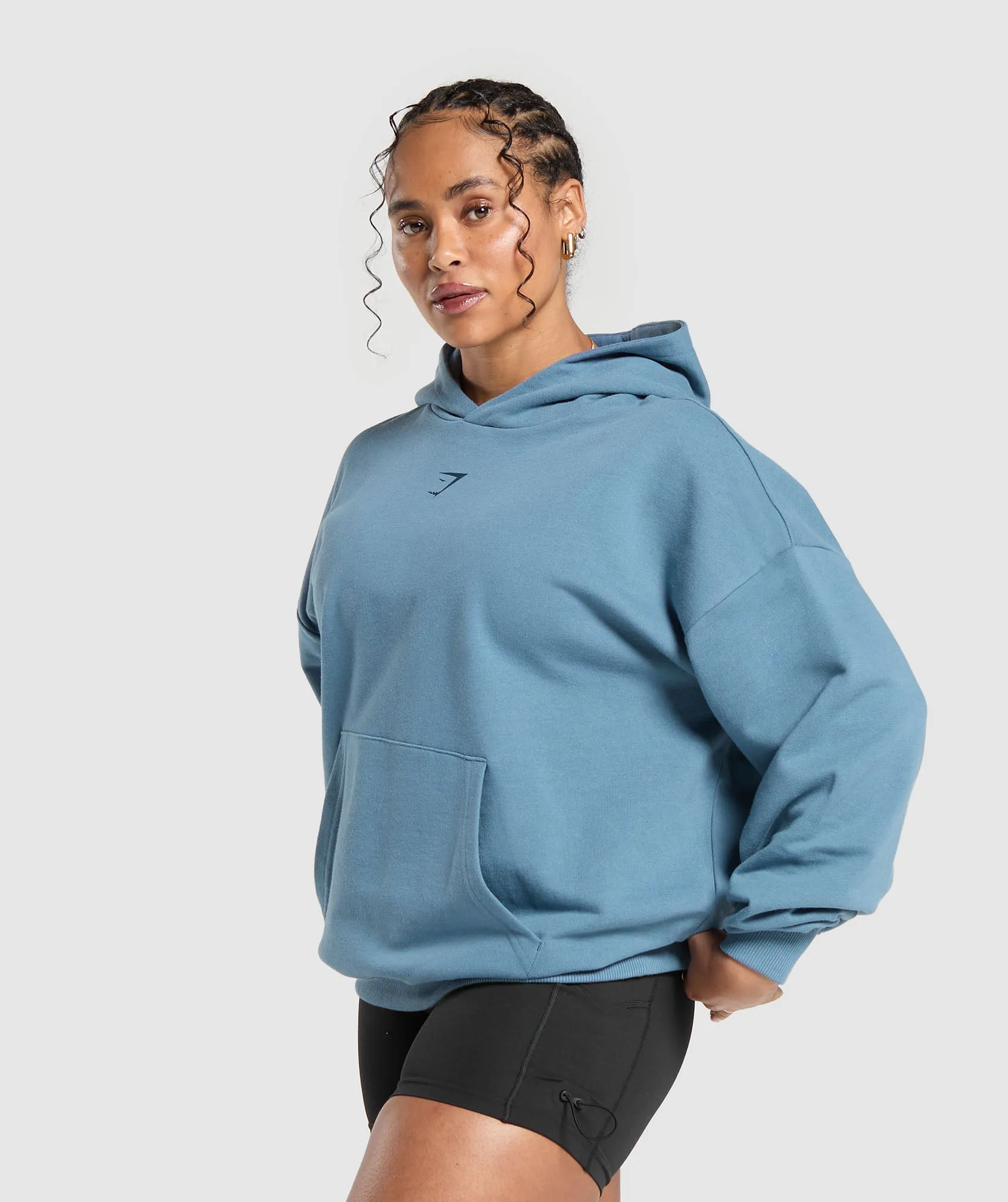 Gymshark Movin' Metal Graphic Hoodie - Faded Blue