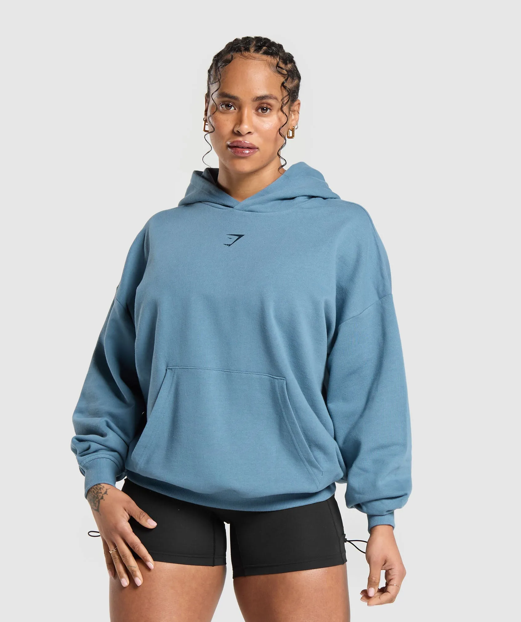 Gymshark Movin' Metal Graphic Hoodie - Faded Blue