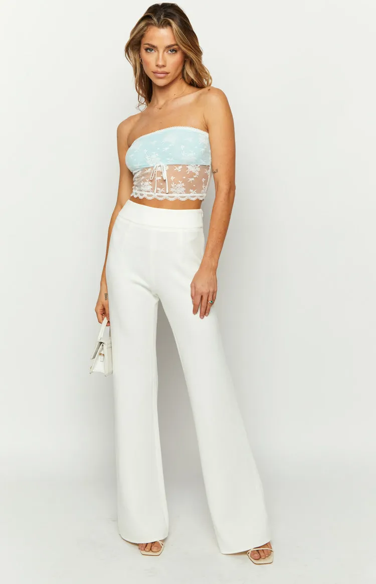 Kasy White Lace Tube Top