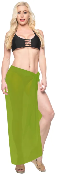 LA LEELA Women's Swimwear Pareo Cover Up Sarong Wrap Skirts 78"x42" Green_G173