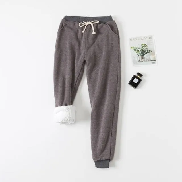 Lamb Velvet Padded Sweatpants - Soft Cotton Comfort