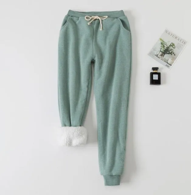 Lamb Velvet Padded Sweatpants - Soft Cotton Comfort