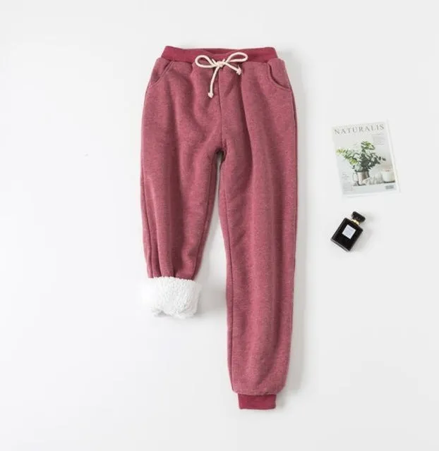 Lamb Velvet Padded Sweatpants - Soft Cotton Comfort