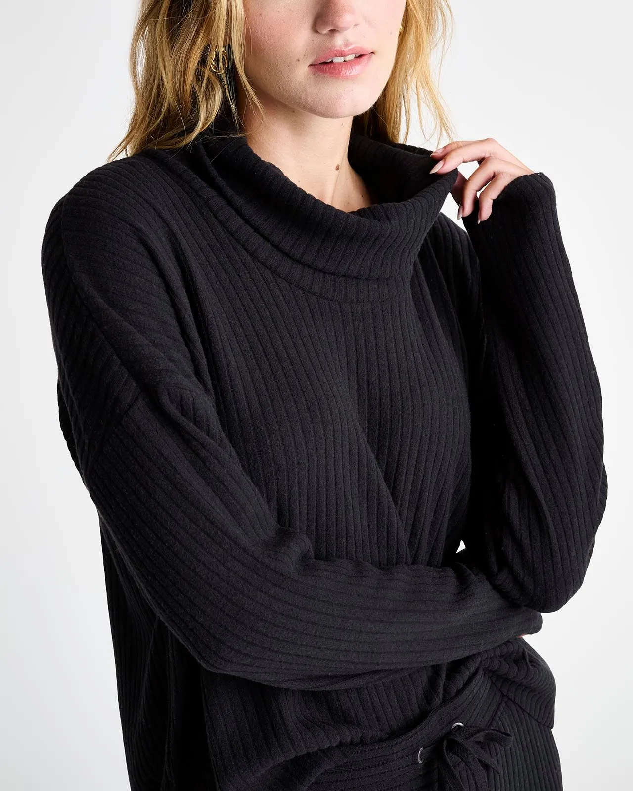 London Rib Cowl Neck Top