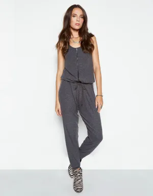 Michael Lauren Royal Tank Zipper Jumpsuit in Black