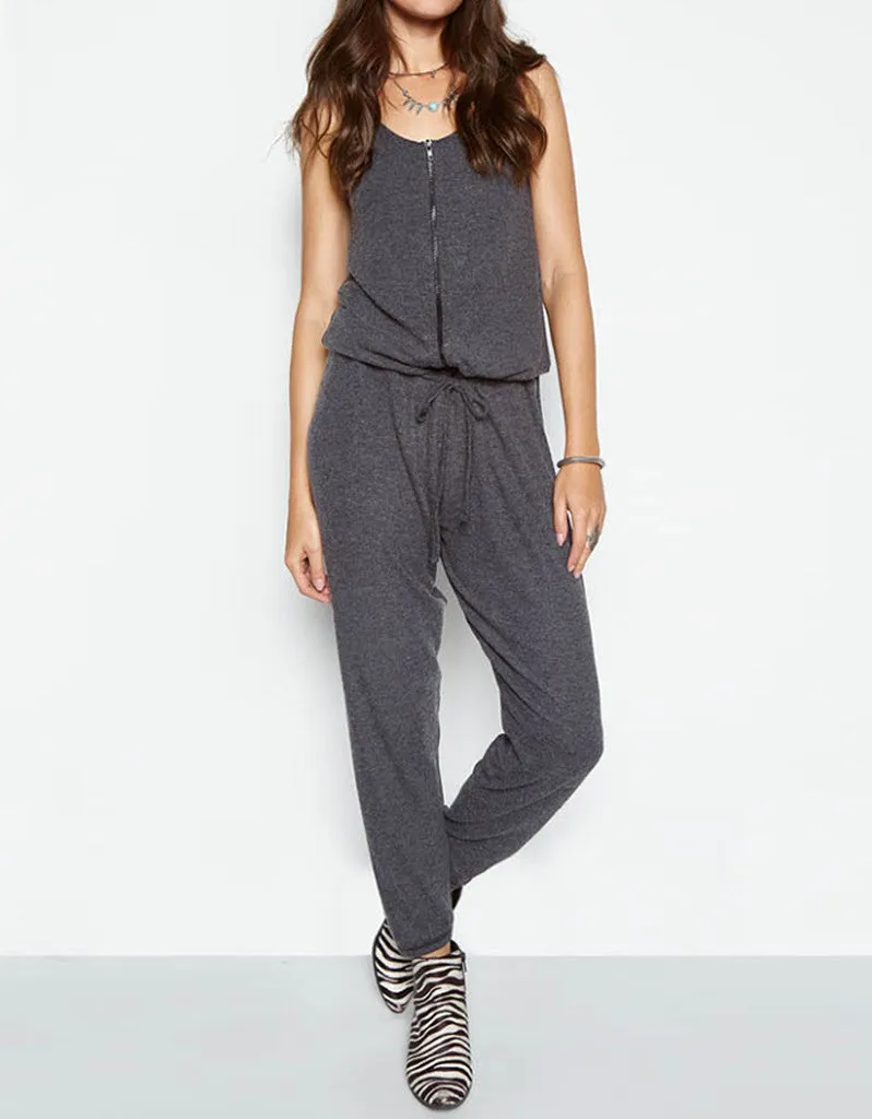 Michael Lauren Royal Tank Zipper Jumpsuit in Black