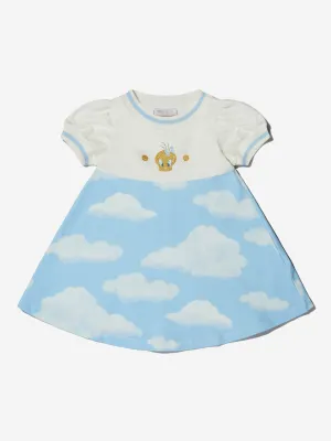 Monnalisa Girls Cotton Tweety In The Clouds Dress