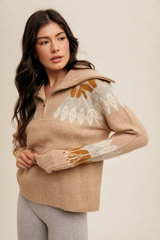 Nights By The Fire Cozy Taupe Zip Up - FINAL SALE