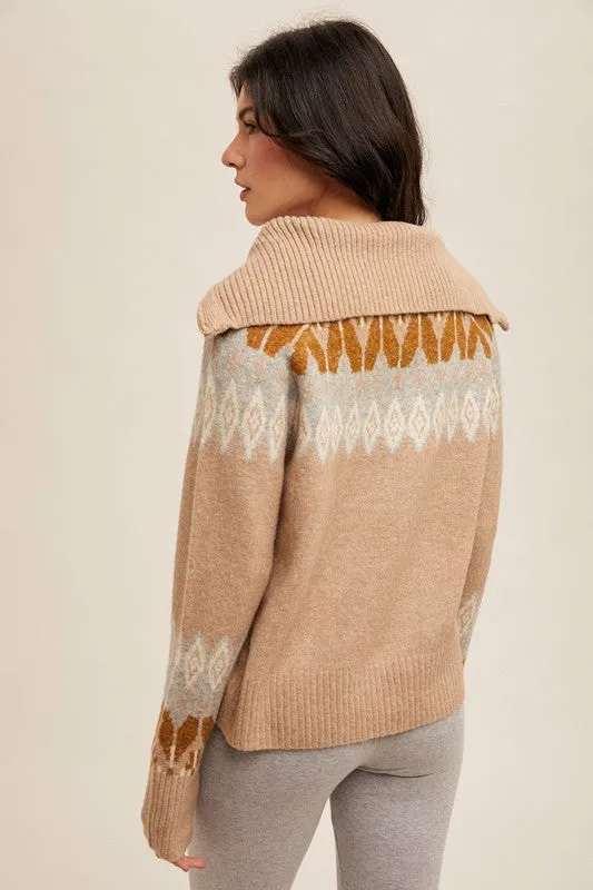 Nights By The Fire Cozy Taupe Zip Up - FINAL SALE