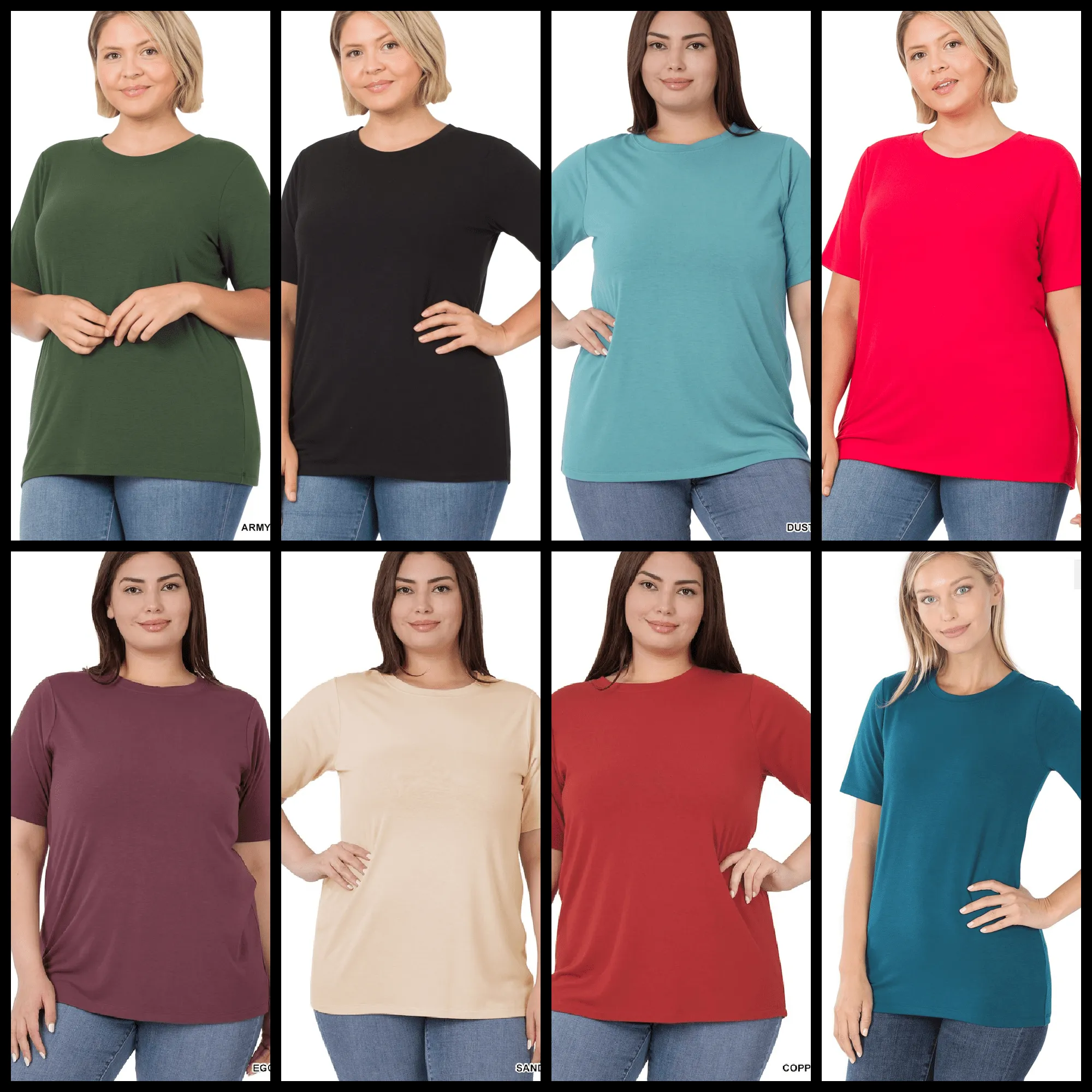 Plus Short Sleeve Round Neck Tee- soft