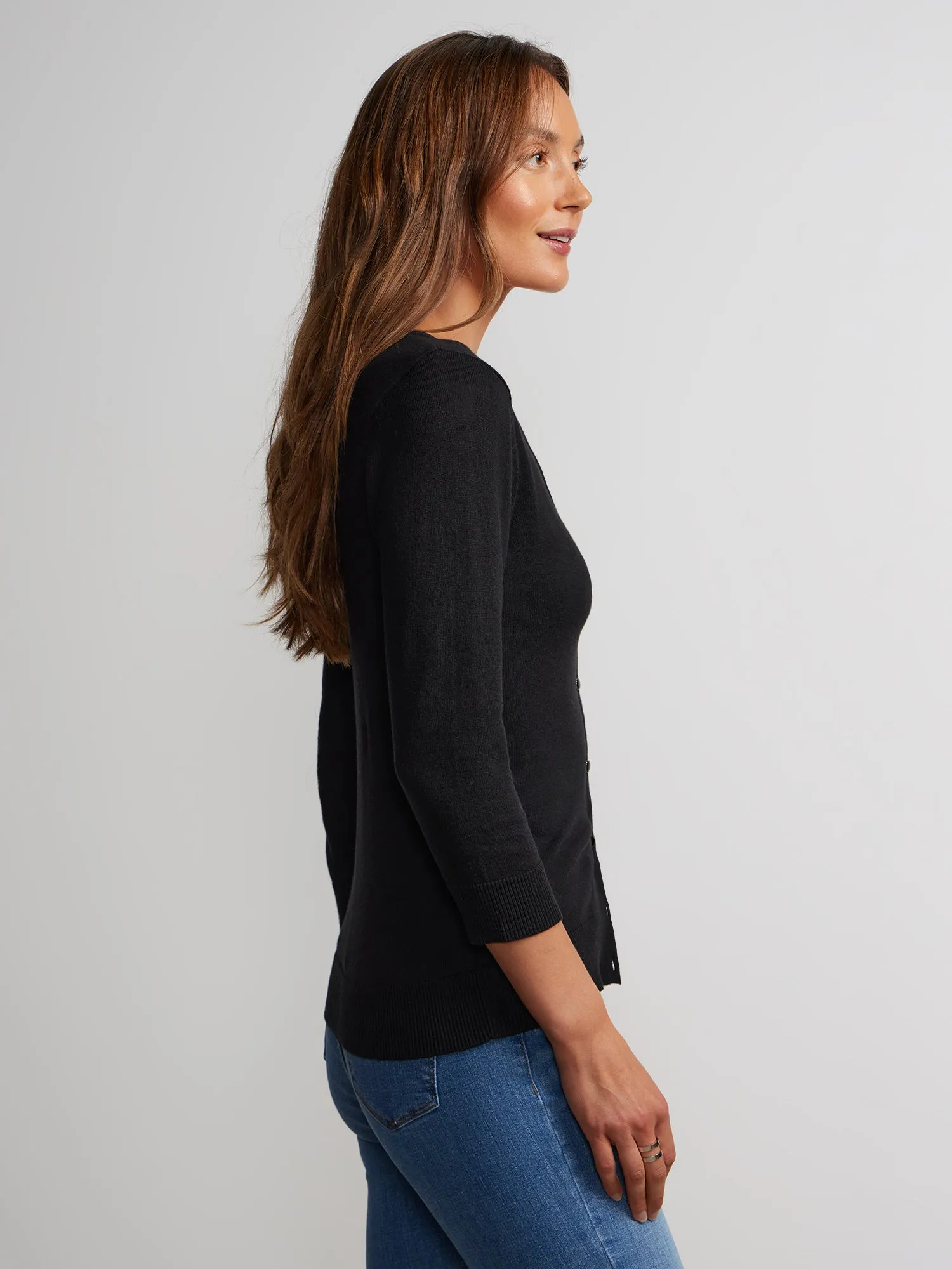 Quarter Sleeve Chelsea Cardigan