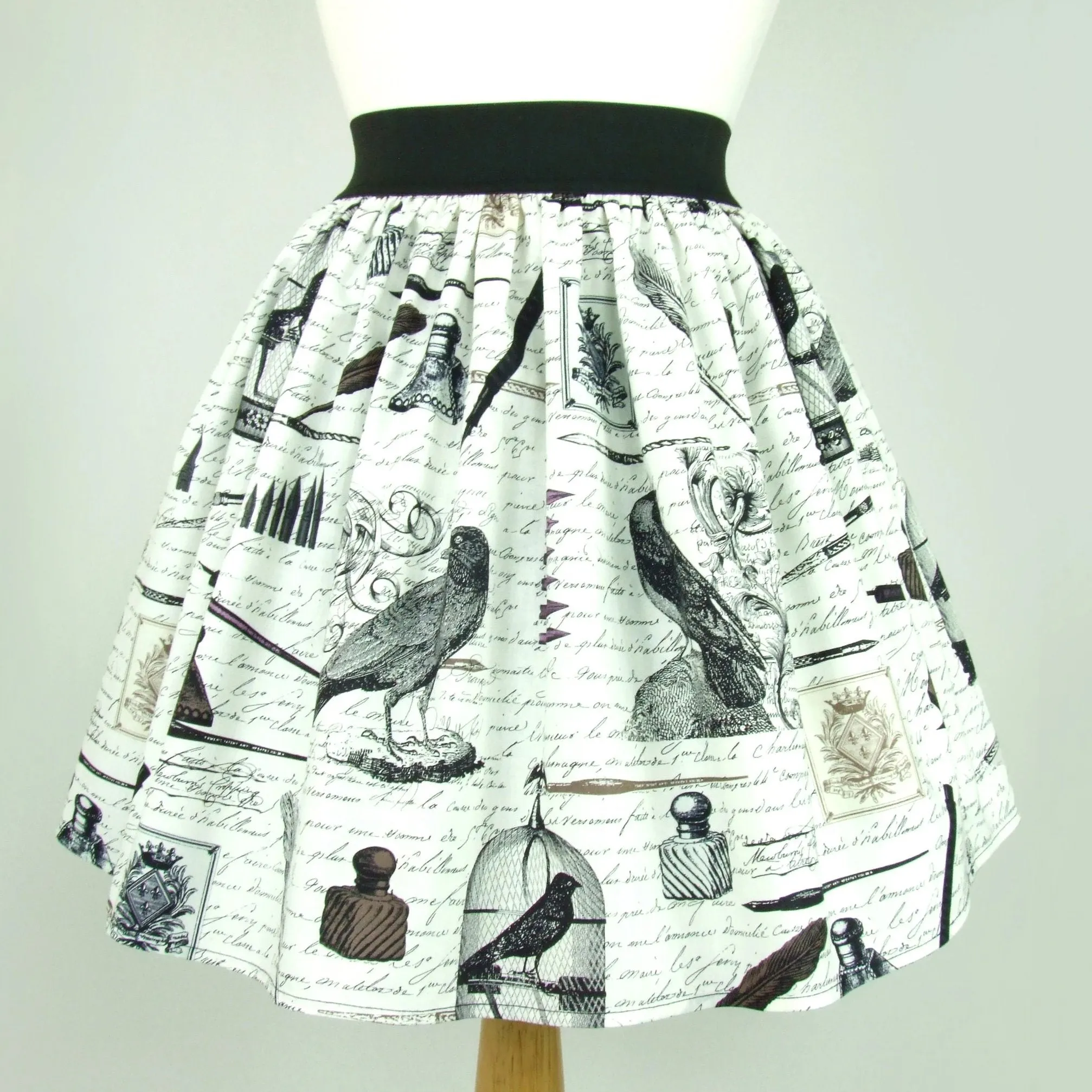 "Lindy" White Poetry Skirt