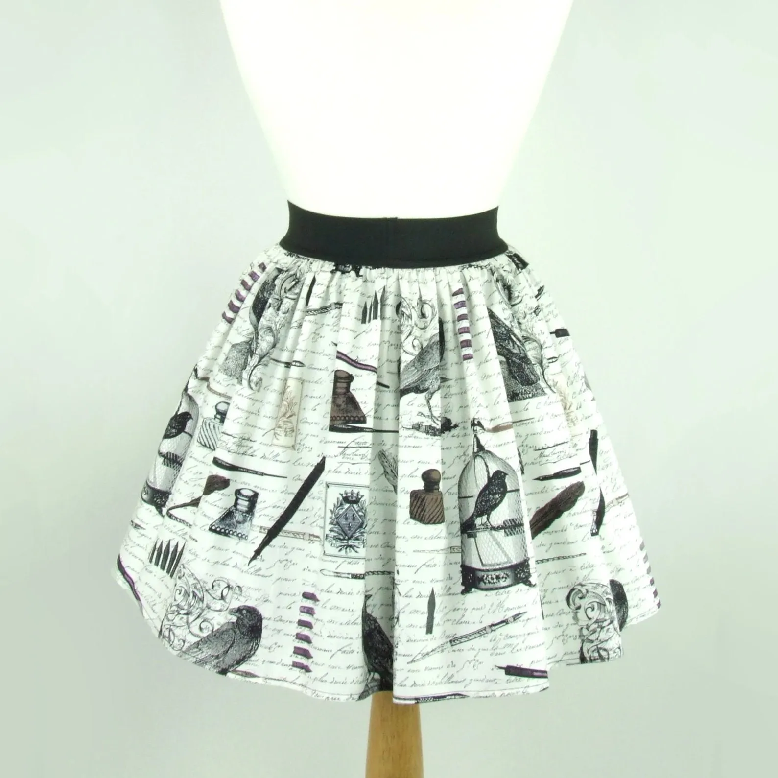 "Lindy" White Poetry Skirt