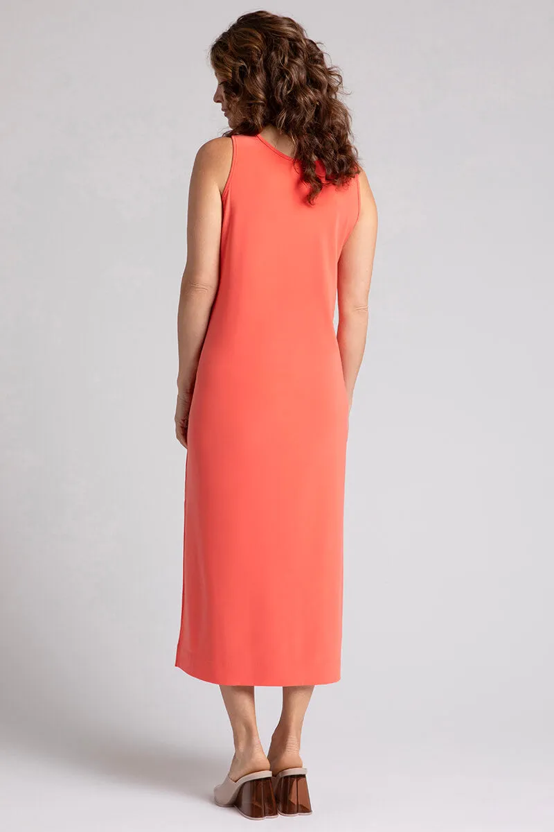 Reversible Slit Tank Dress | Coral