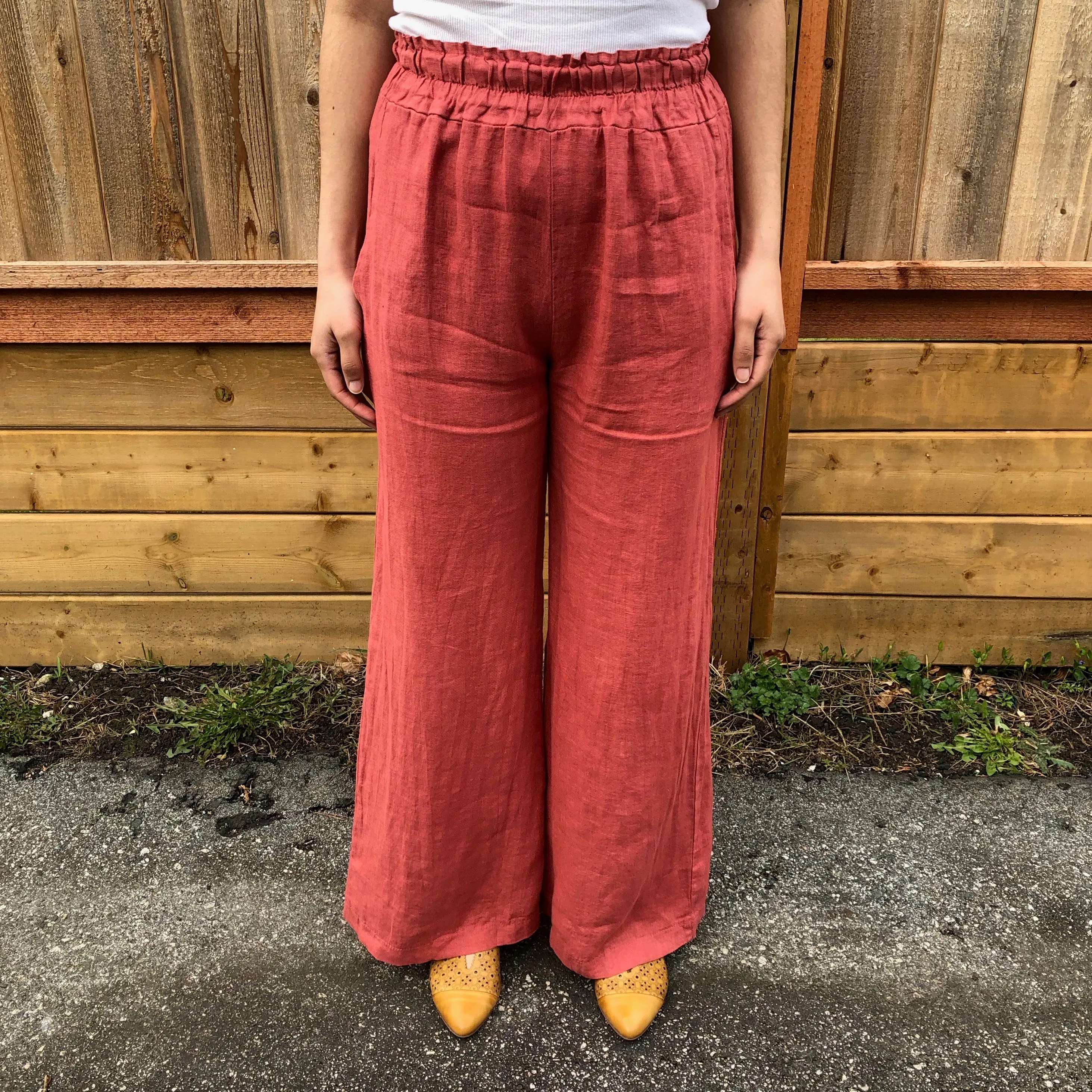 Ruffled Waist Linen Pant (Only XL Left)