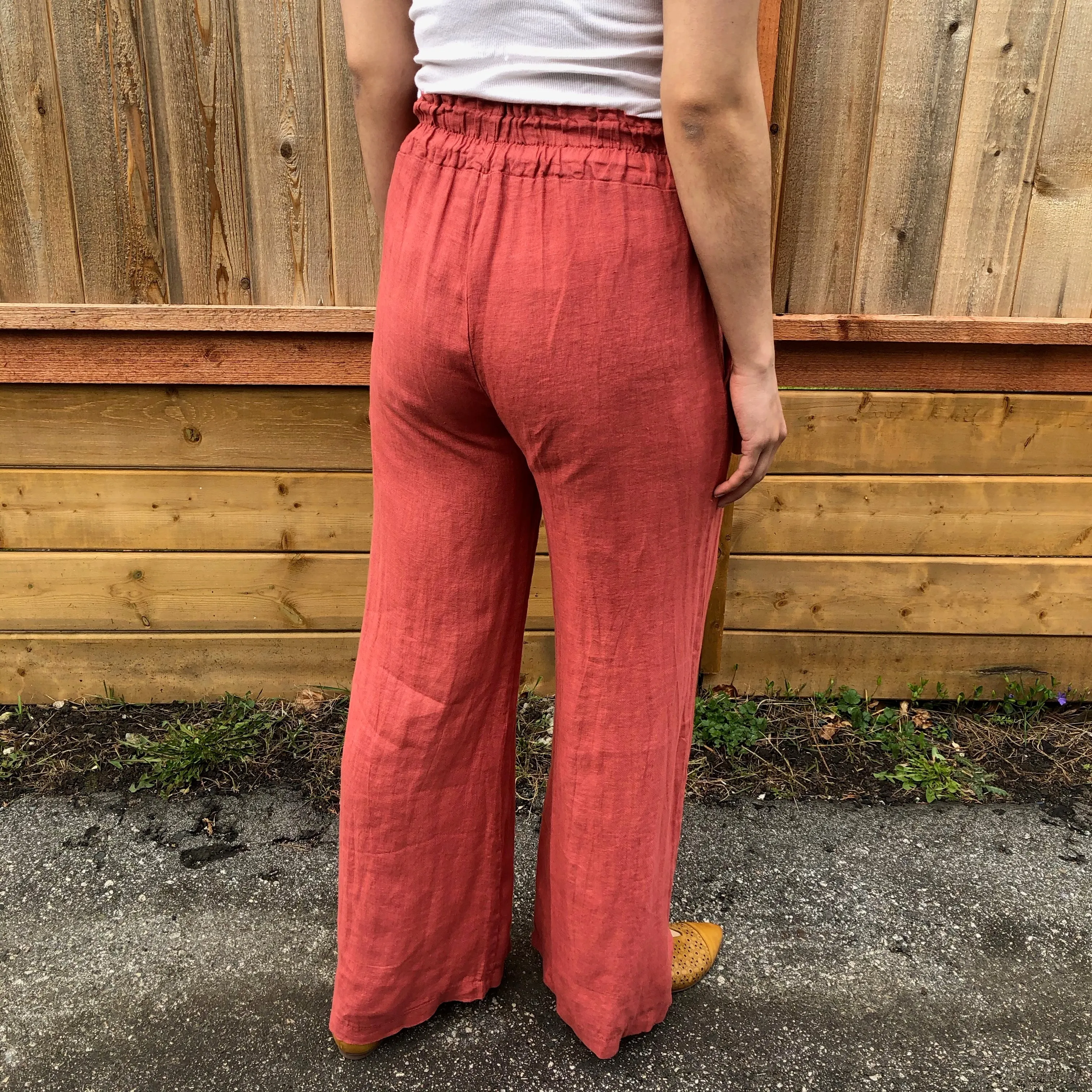 Ruffled Waist Linen Pant (Only XL Left)