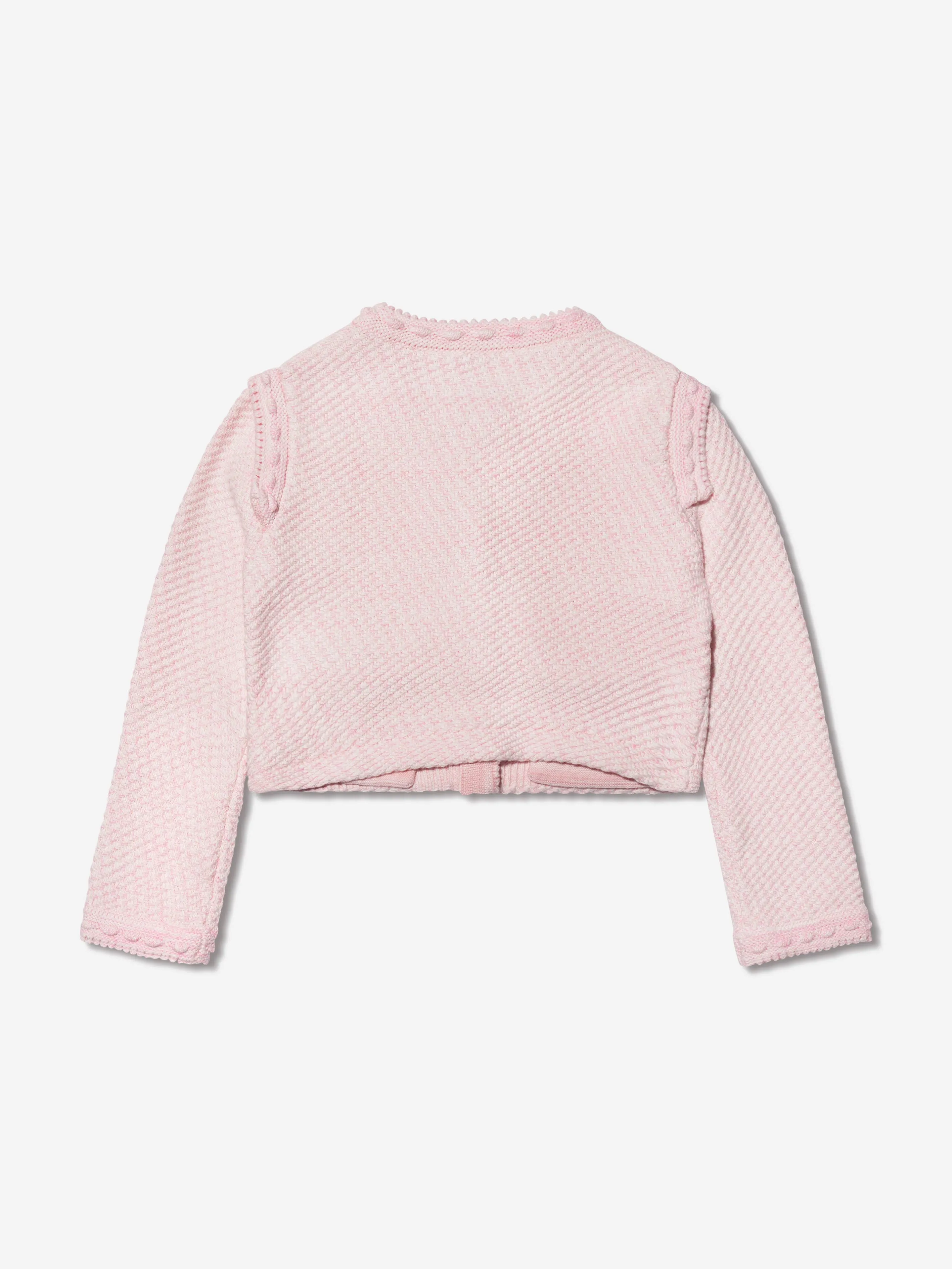 Self Portrait Girls Knitted Cardigan in Pink