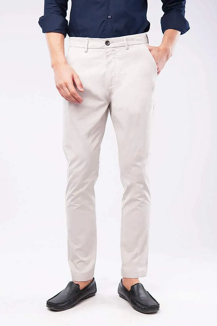 Slim Fit Chinos - Ash White