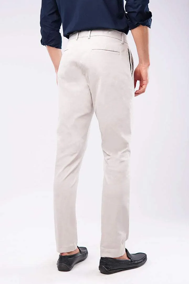 Slim Fit Chinos - Ash White