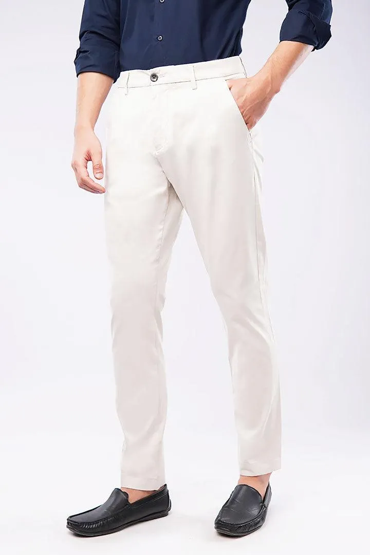 Slim Fit Chinos - Off White