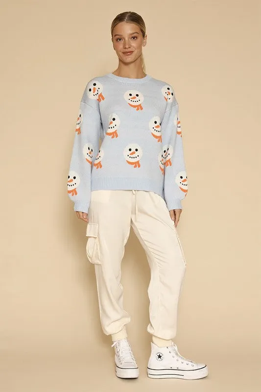 Snowman holiday knit sweater