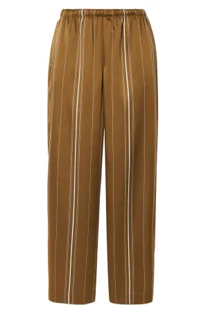 Striped Duchesse-satin Pants