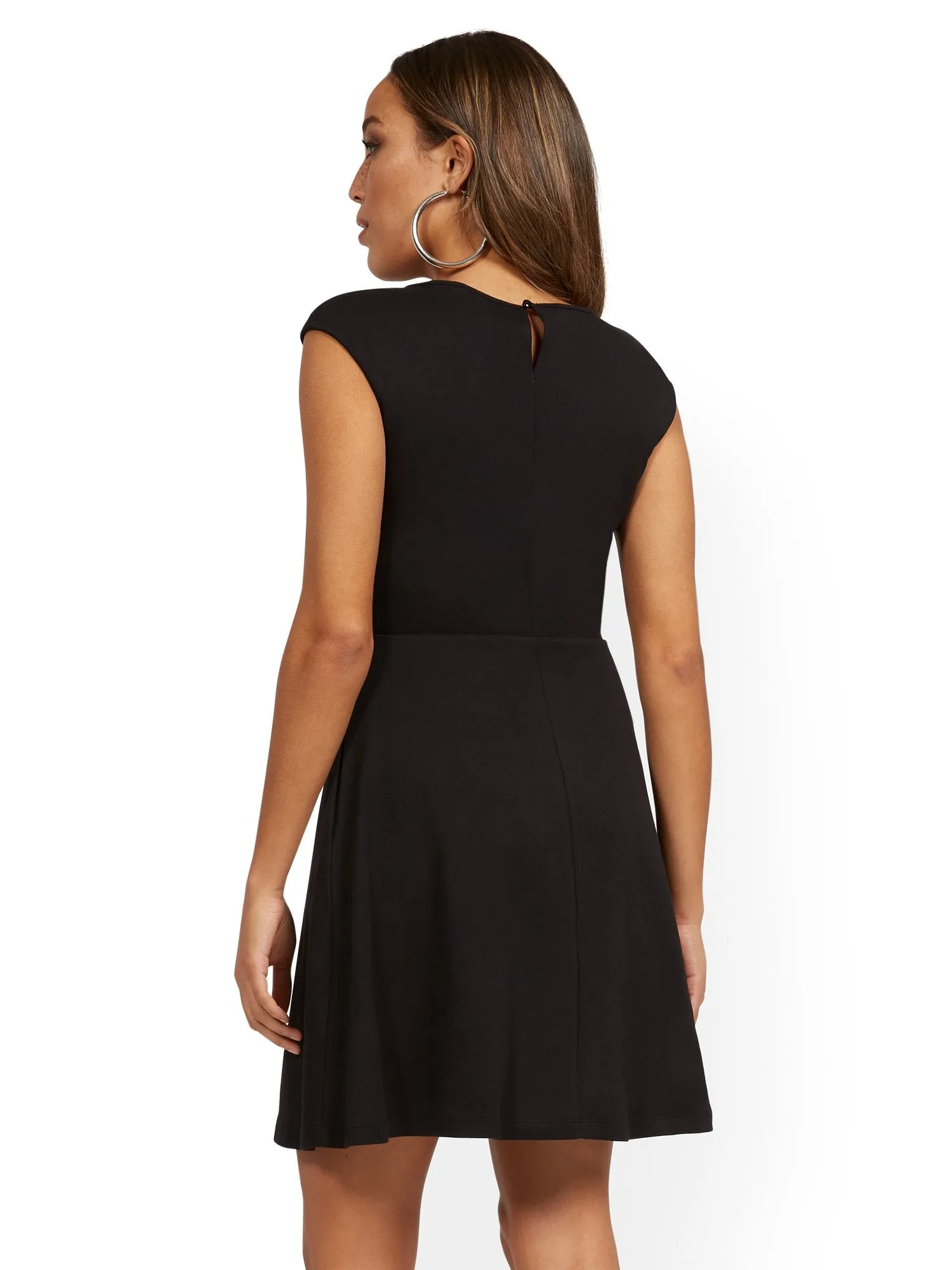 Tall Side-Button Flare Dress - City Knits